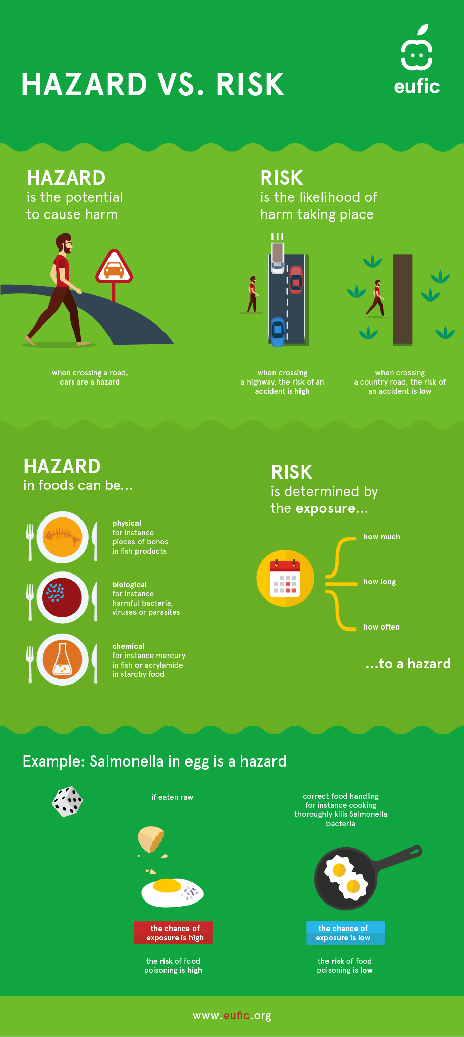 infographic explaining the difference between hazard and risk