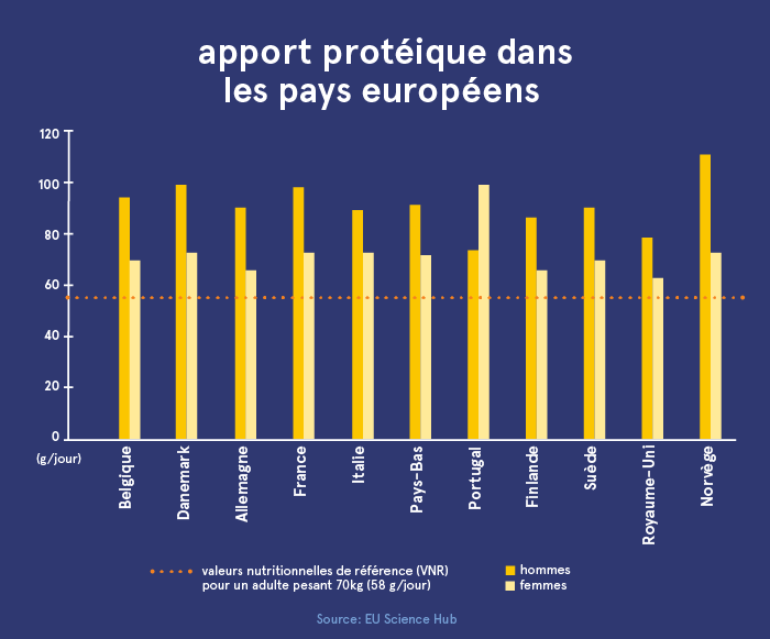 Apport protéique dans les pays européens