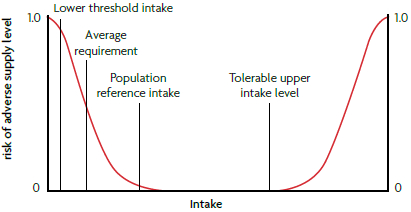 Dietary Reference Values Relationship between individual intake and risk of adverse effects