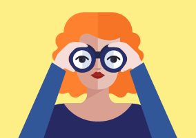 Binoculars girl