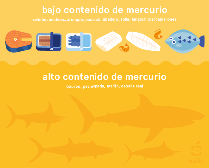 Peces con bajo y alto contenido de mercurio